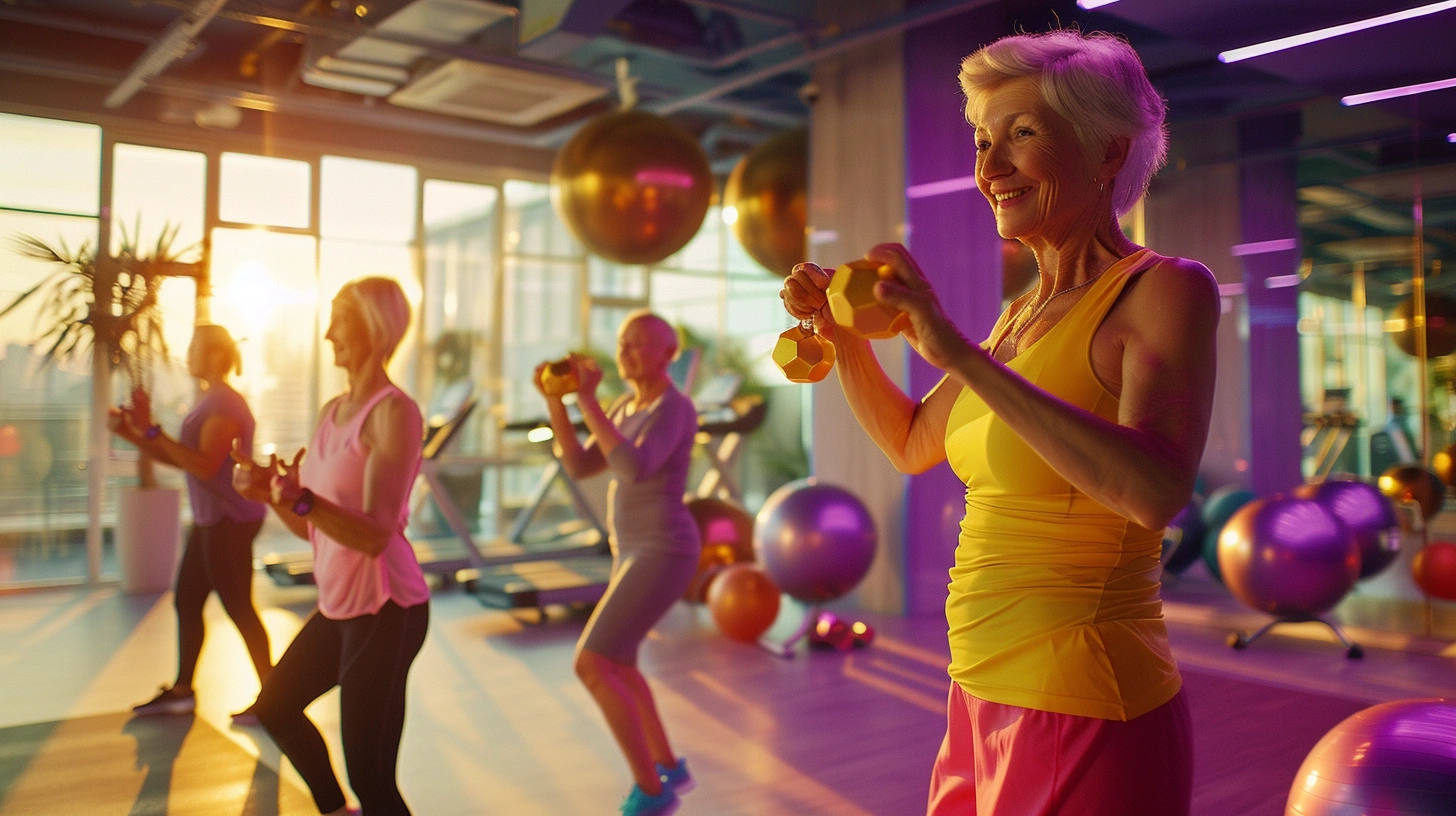 Активні пенсіонери займаються фітнесом у jurkalenth